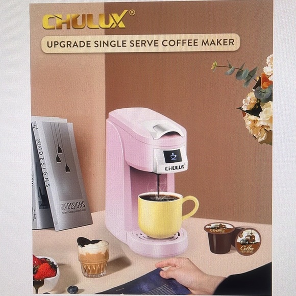 NIB CHULUX Upgrade Single Serve Coffee Maker for K Cup & Ground Coffee, Pink - Picture 6 of 6